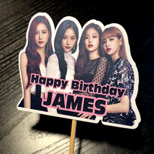 Load image into Gallery viewer, Custom Photo Cake Topper with Personalized Message | Holographic Cake Topper