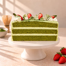 Load image into Gallery viewer, New! Matcha Green Tea Strawberry Cake (can be cream only)