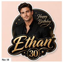 Load image into Gallery viewer, 6.5" Custom Photo Cake Topper | Shiny Holographic | Made to Create a Lasting Memory