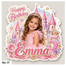 Load image into Gallery viewer, 6.5" Custom Photo Cake Topper | Shiny Holographic | Made to Create a Lasting Memory