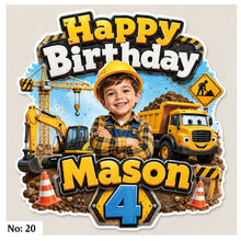 Load image into Gallery viewer, 6.5" Custom Photo Cake Topper | Shiny Holographic | Made to Create a Lasting Memory