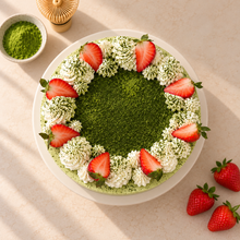 Load image into Gallery viewer, New! Matcha Green Tea Strawberry Cake (can be cream only)
