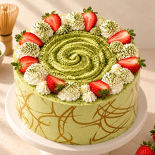 Load image into Gallery viewer, New! Matcha Green Tea Strawberry Cake (can be cream only)
