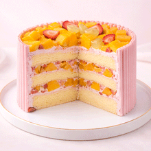 Load image into Gallery viewer, NEW! Strawberry Pocky Wrapped (Mango) Cake
