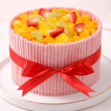 Load image into Gallery viewer, NEW! Strawberry Pocky Wrapped (Mango) Cake
