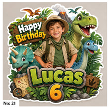 Load image into Gallery viewer, 6.5" Custom Photo Cake Topper | Shiny Holographic | Made to Create a Lasting Memory
